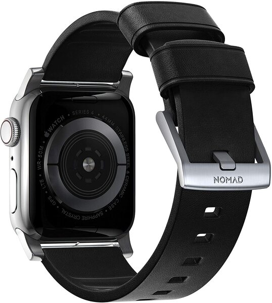 Nomad - Modern Strap - 44mm/42mm | Black Active Leather | Silver Hardware