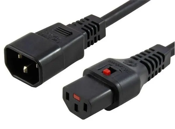 MicroConnect PC1002 IEC Lock C13 to C14 - virtajohto, 0,5 m, musta