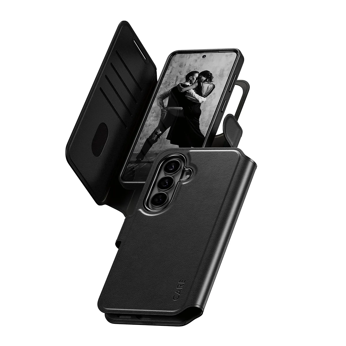 PanzerGlass CARE Tango MagSafe 2-in-1 pl&aring;nboksfodral f&ouml;r Galaxy S26, svart