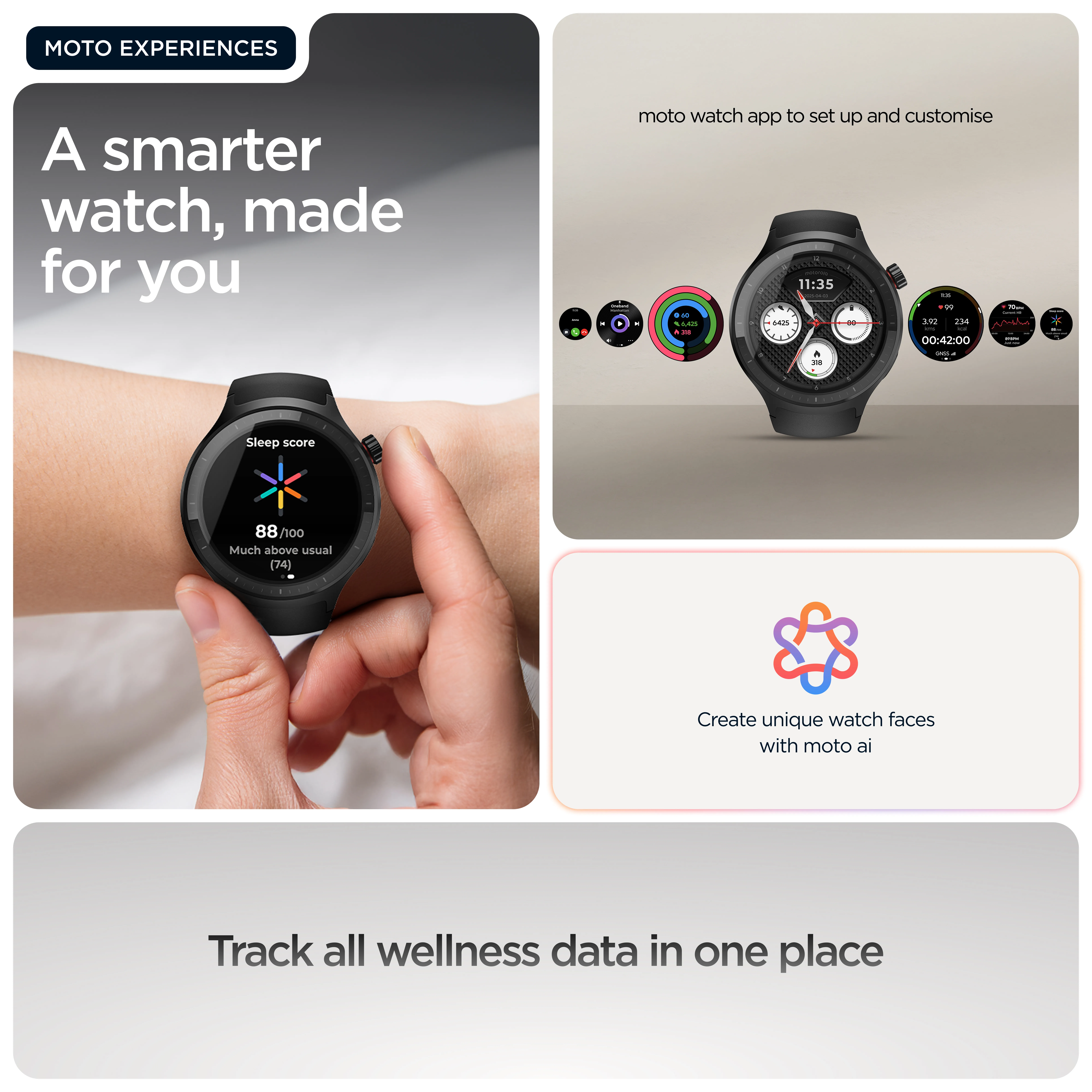 Motorola Moto Watch 47mm smartklocka, volcanic ash