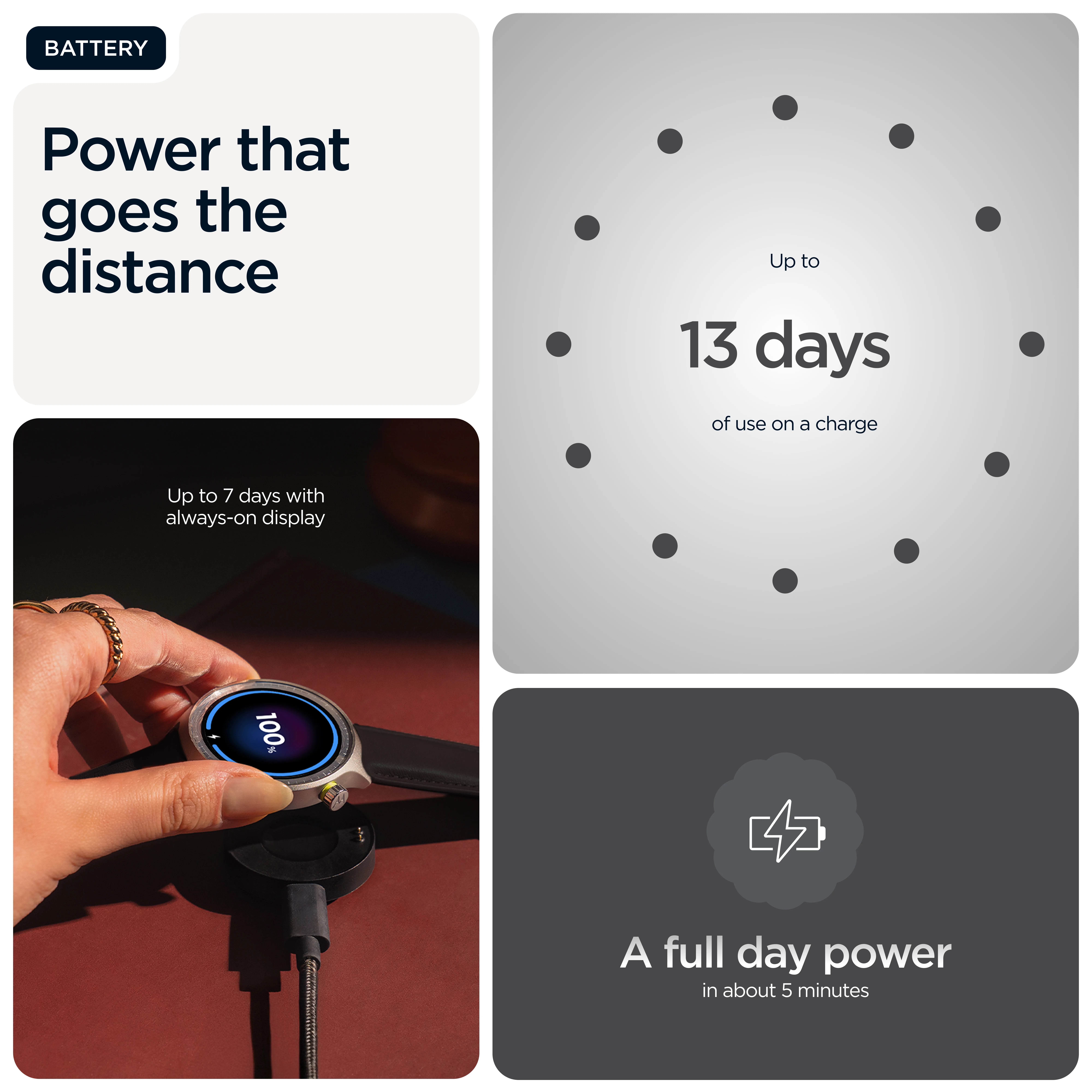 Motorola Moto Watch 47mm smartklocka, volcanic ash