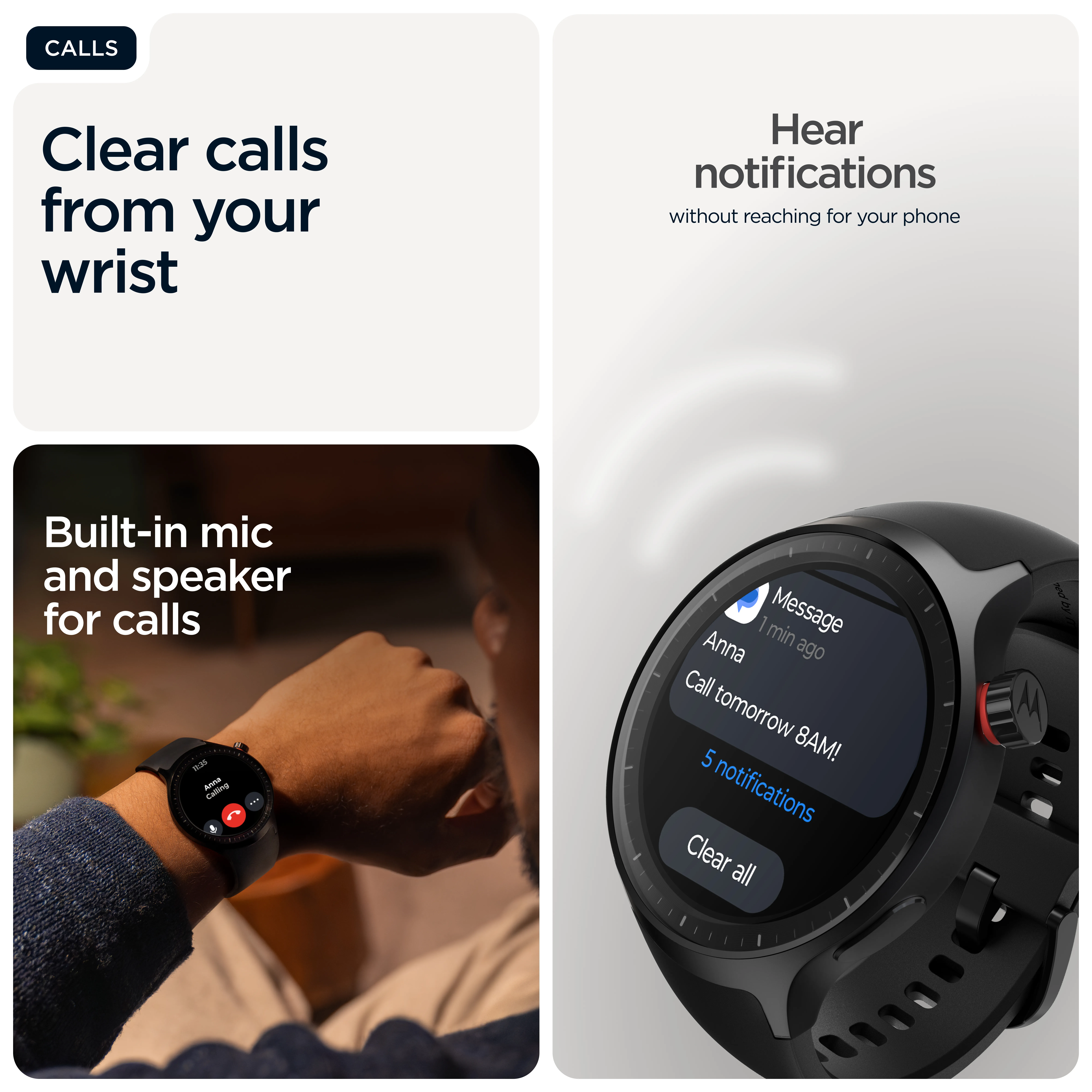 Motorola Moto Watch 47mm smartklocka, volcanic ash