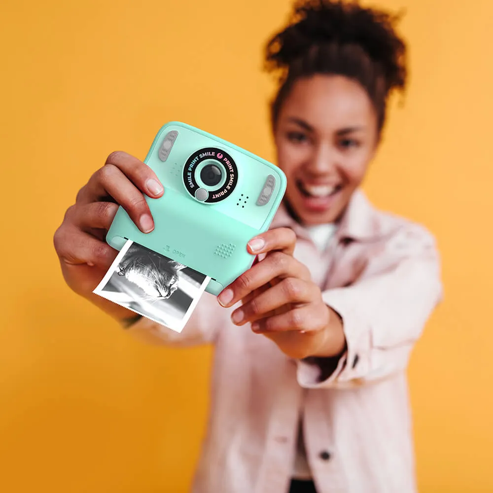 MOB Pixiprint - instant camera, turquoise, 5 film rolls, 5 games