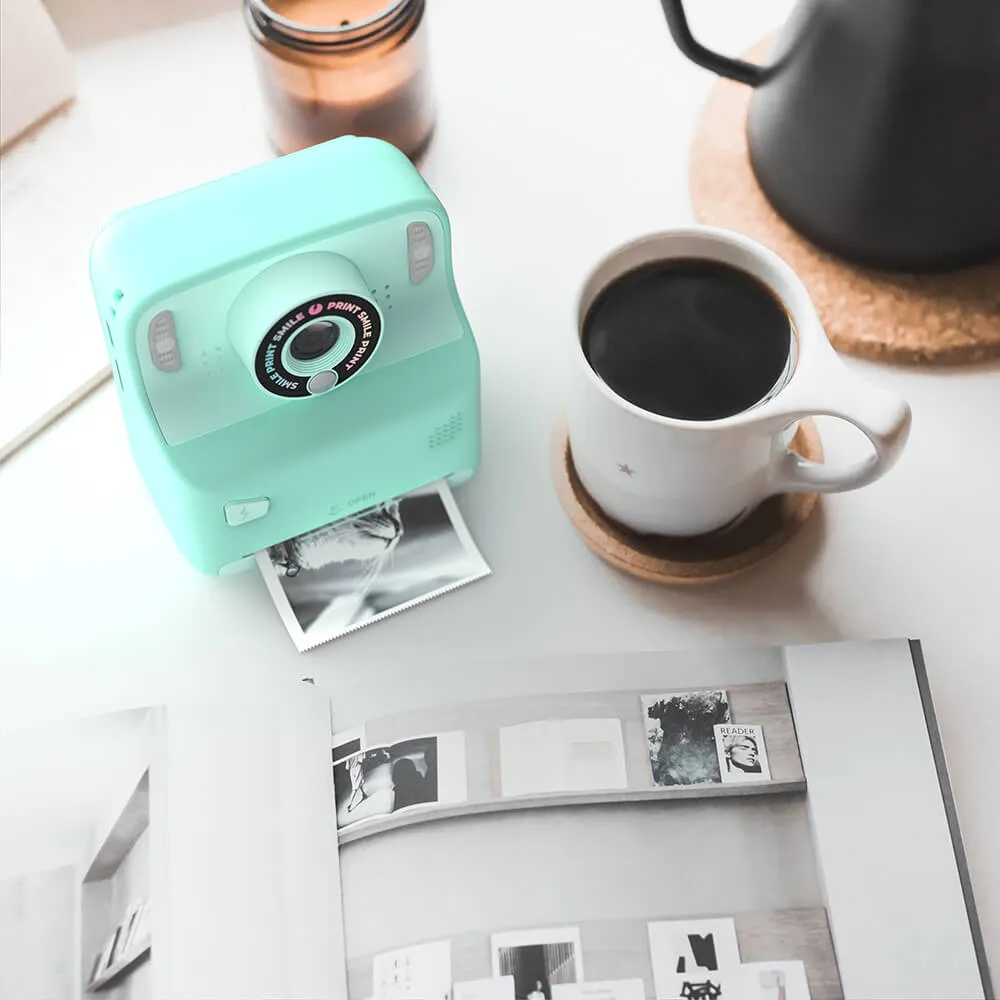MOB Pixiprint - instant camera, turquoise, 5 film rolls, 5 games