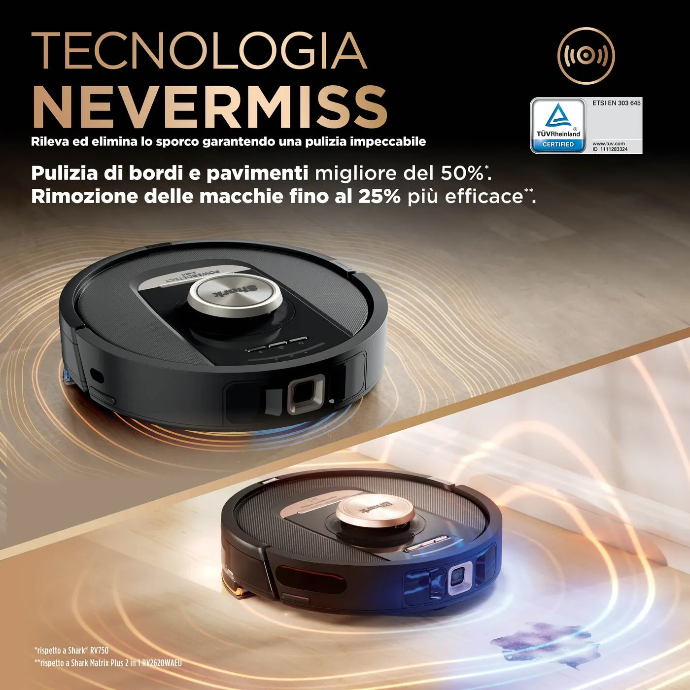 Shark PowerDetect NeverTouch Pro RV2800ZEEU Robot vacuum cleaner, Black, stone