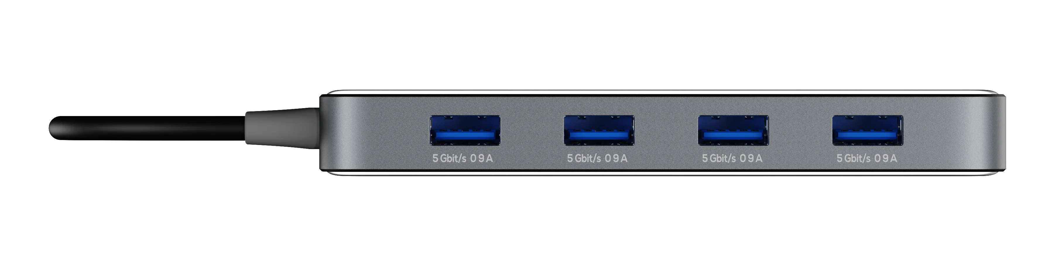 Deltaco 4x USB-A - USB hub, transparent