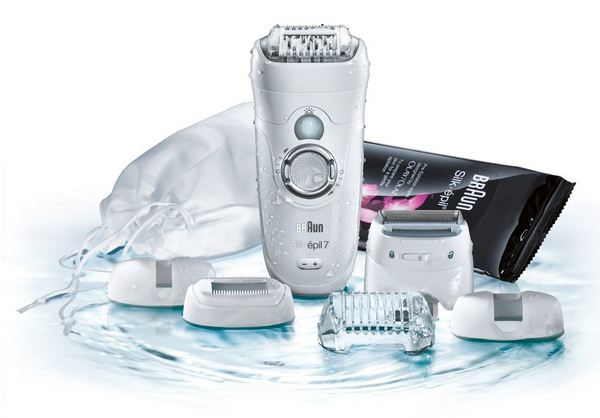 *BRAUN EPILAATTORI SILK-EPIL SE7681WD XPRESSIVE  Body &amp; Face System Wet &amp; Dry - Verkkovirta ja ladattava- K&auml;&auml;ntyv&auml; ajop&auml;&auml;- HairLift-j&auml;rjestelm&auml;- vesipest&auml;v&auml;. 5