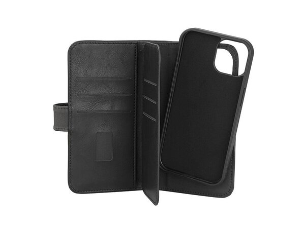 GEAR Wallet 7 Cards MagSeries, iPhone 15 - 2-in-1 lompakkokotelo, Musta