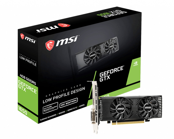 MSI GeForce GTX 1650 4GT LP 4 Gt -n&auml;yt&ouml;nohjain