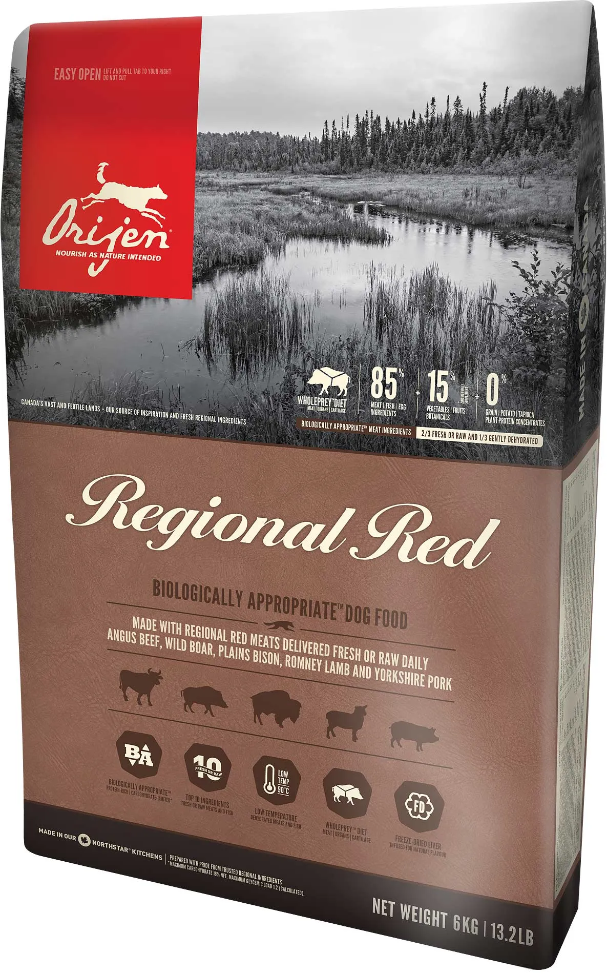 Orijen Regional Red, Dry food for dogs, Adult, Grain Free, 6kg