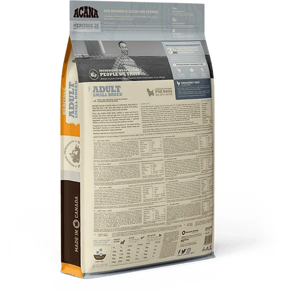Acana Heritage Adult Small Breed, Dry food for dogs, 2kg