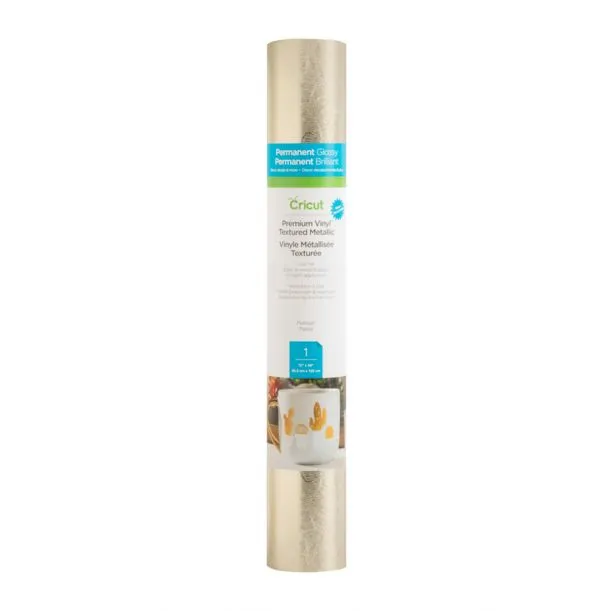 Cricut Premium Vinyl Permanent 30x120cm (Textured Metallic Platinum)