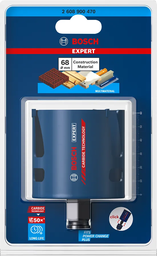 Bosch EXPERT hole saw construction material 68 mm