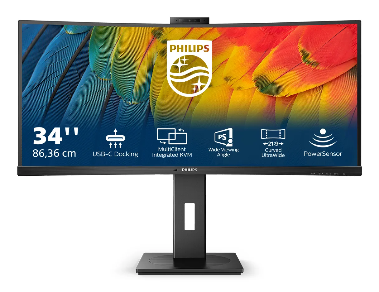 Philips 34" 5000 series 34B1U5600CH/00 UWQHD, USB-C, VA - curved monitor