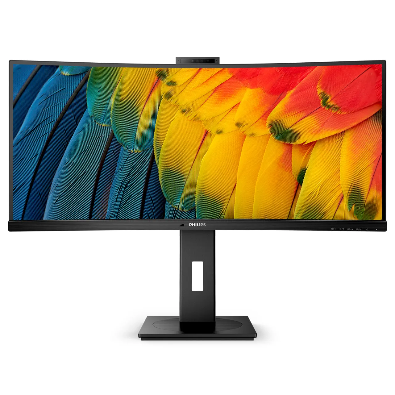 Philips 34B1U5600CH 34" UWQHD, VA, USB-C hub, KVM-v&auml;xel, Webbkamera curved sk&auml;rm