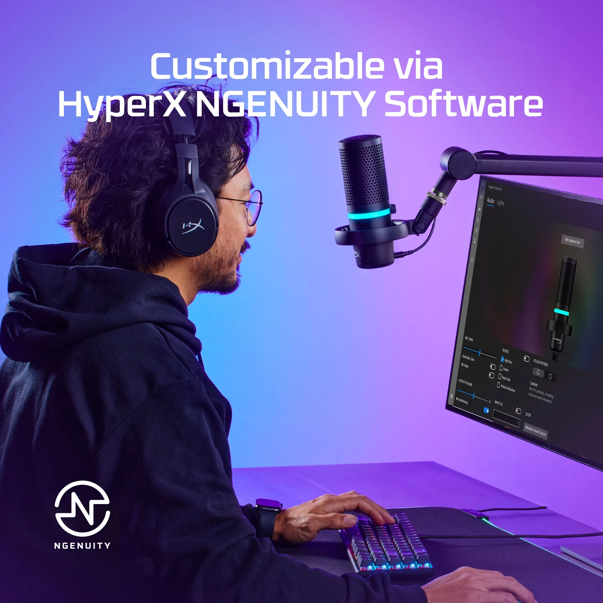 HyperX DuoCast  USB - microphone, black
