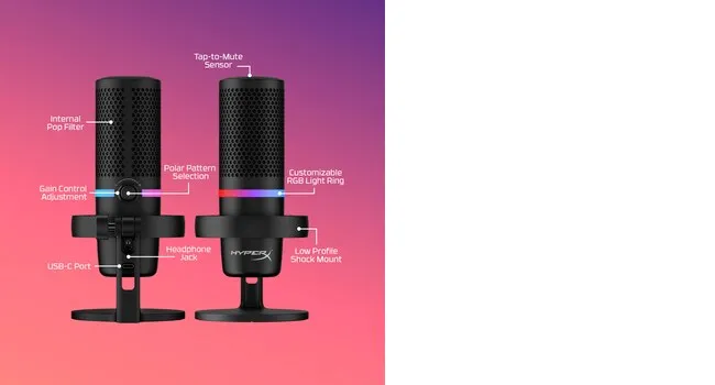 HyperX DuoCast  USB - microphone, black