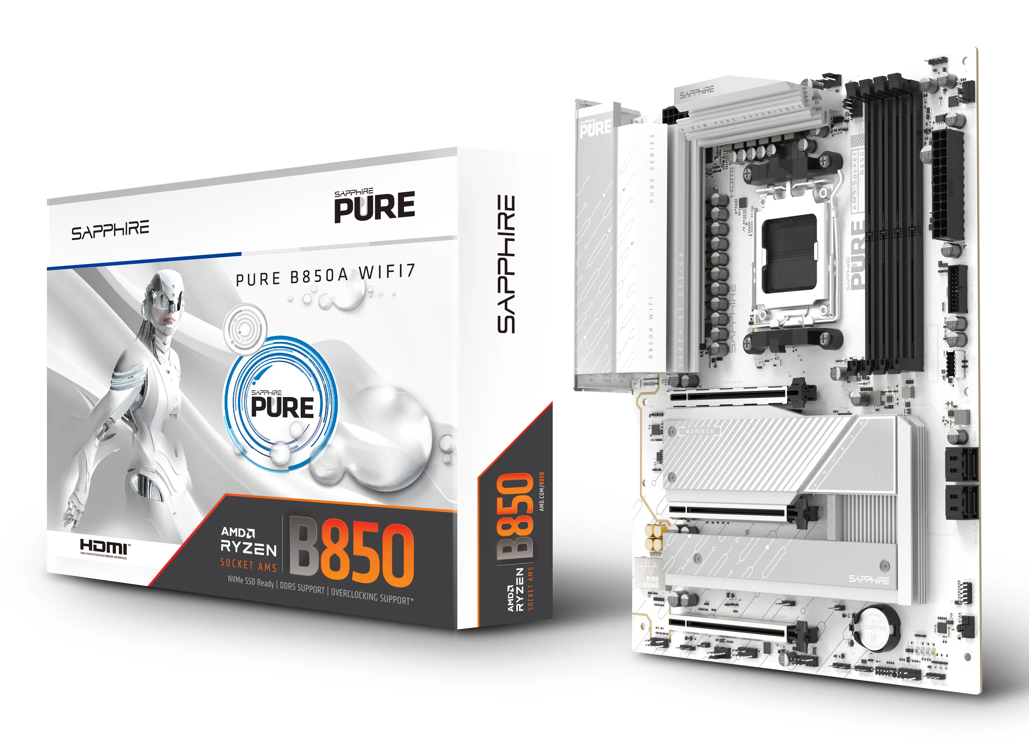 Sapphire PURE B850A WiFi 7 -emolevy