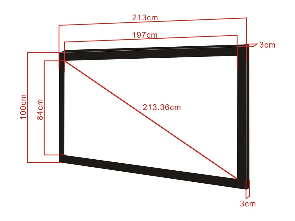 Multibrackets M Framed Projection Screen Deluxe - Heijastusnäyttö - 84 tuuma (213 cm) - 2.35:1 - Matte White