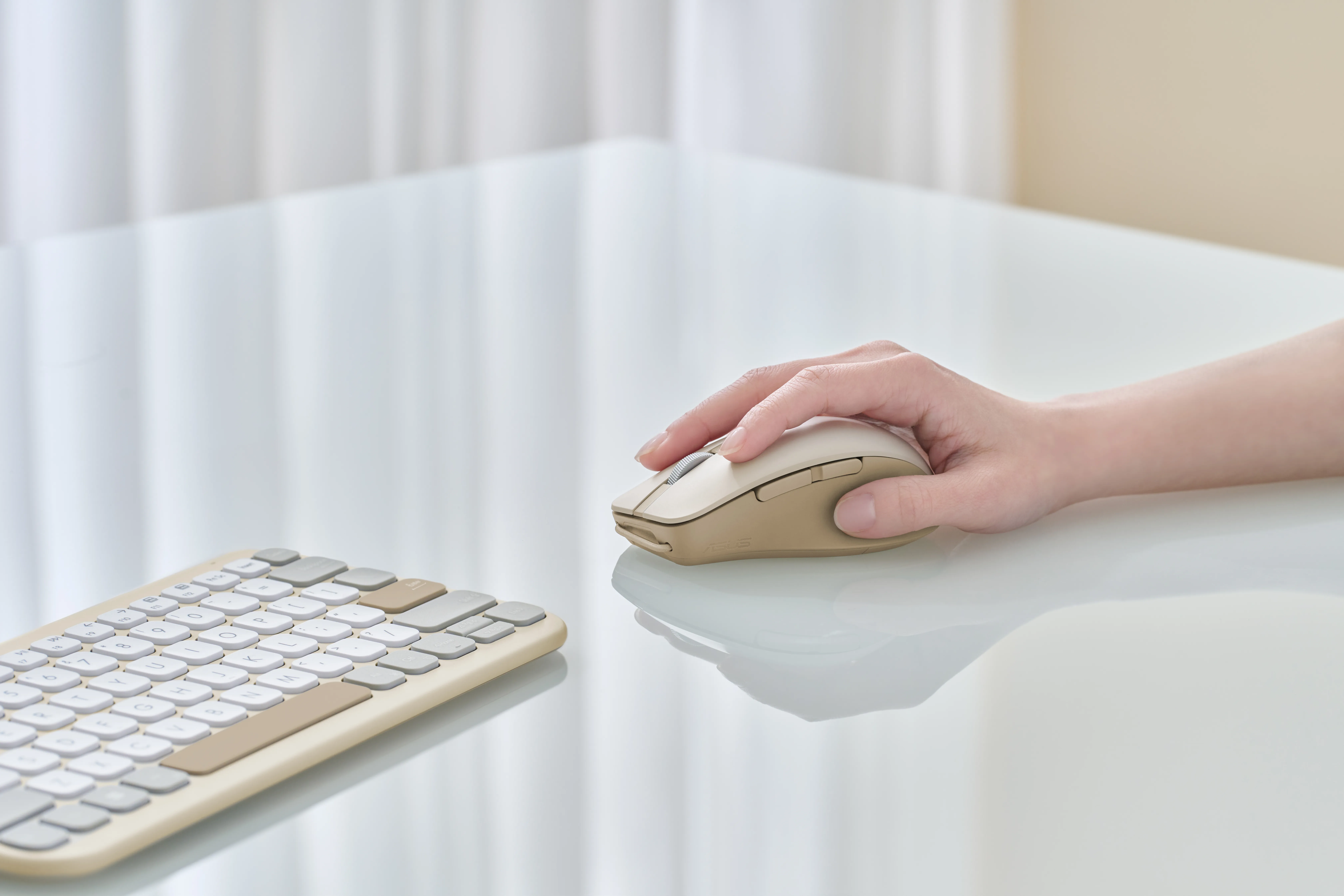 ASUS SmartO MD200 Silent Plus Wireless Mouse, Beige