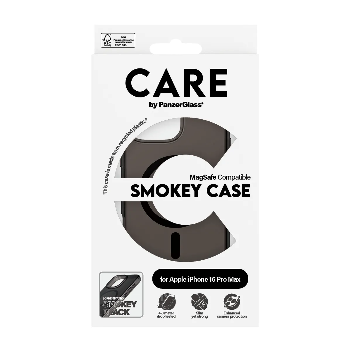 Care by PanzerGlass iPhone 16 Pro Max Flagship skal, Smokey