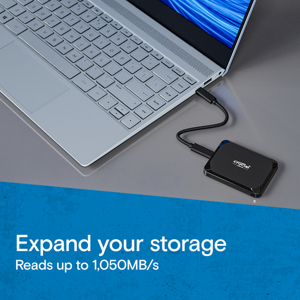 Crucial X9 2TB USB-C - External SSD, Black