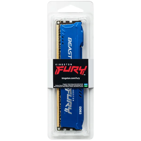 Kingston 8GB (1 x 8GB) Fury Beast, DDR3 1600MHz, CL10 - memory, Blue