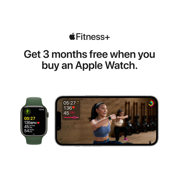 Apple Watch Series 7 GPS + Cellular, 41mm Starlight Aluminium Case with Starlight Sport Band - Regular