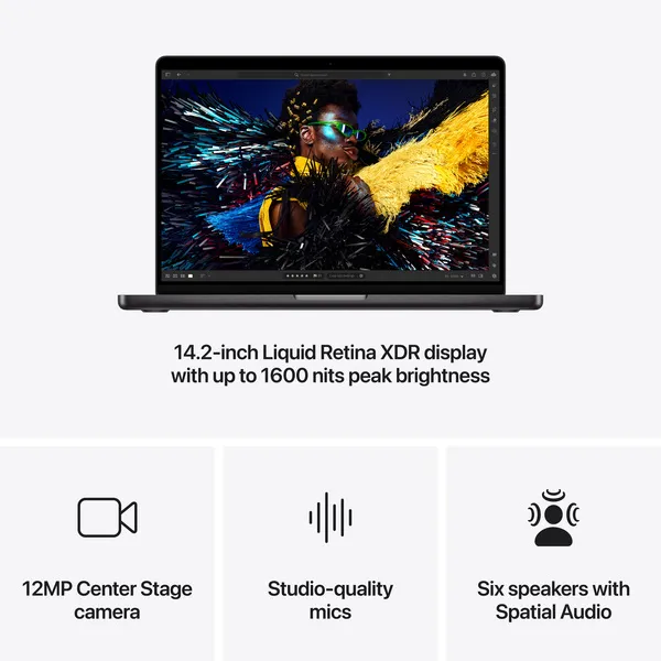 Apple MacBook Pro 14&quot; M4 Pro (14/20) 24 GB, 1 TB - b&auml;rbar dator, Rymdsvart, MX2J3