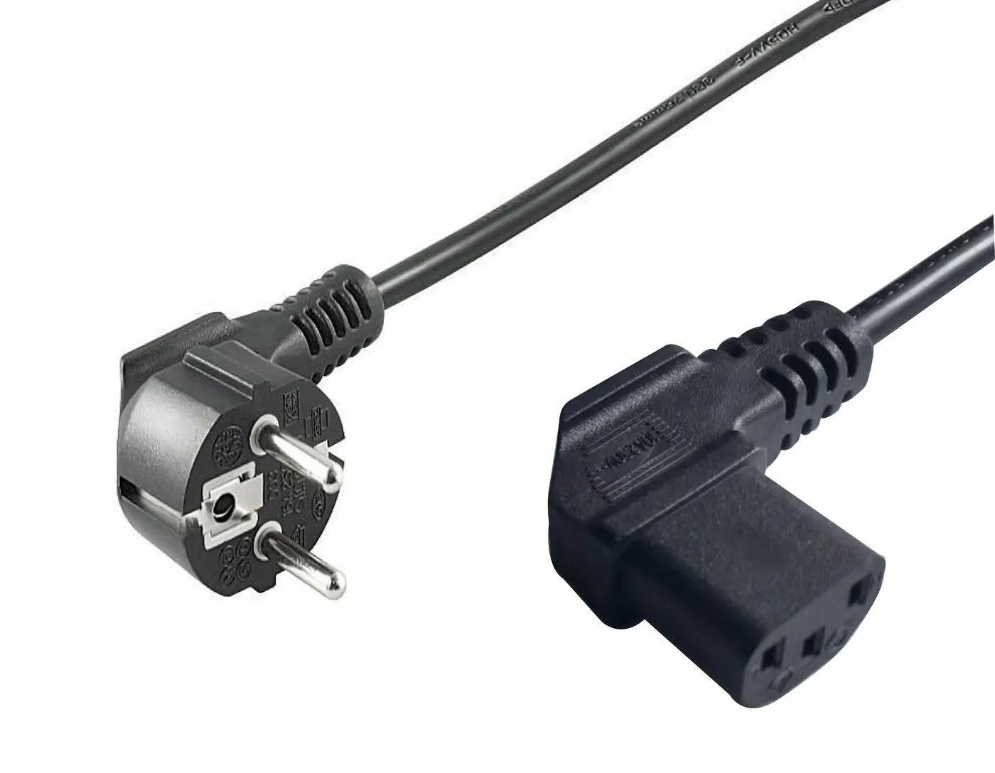 MICROCONNECT CEE 7/7 kulmikas - IEC C13 kulmikas -virtajohto, 1 m, musta