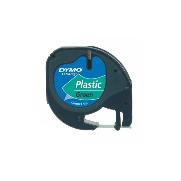 DYMO LetraTAG plasttejp, gr&ouml;n, 12mm, 4m (91224)
