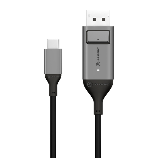 Alogic Ultra USB-C &ndash; DisplayPort -kaapeli, 2 m, Musta/Harmaa