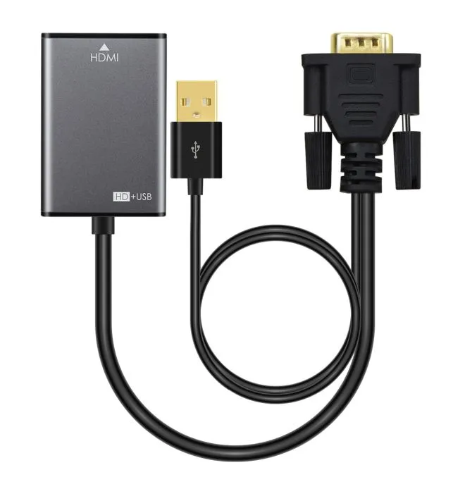 MicroConnect Adapter VGA 15pin - HDMI M-F - adapter, Black