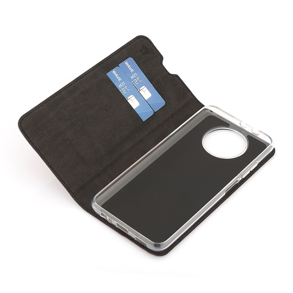 Wave Book Case, Xiaomi Redmi Note 9T - flipfodral, Svart