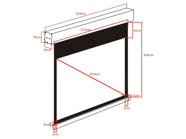 Multibrackets M Motorized Projection Screen Deluxe - Heijastusn&auml;ytt&ouml; - moottoroitu - 250 tuuma (635 cm) - 4:3 - Glass Beaded - valkoinen