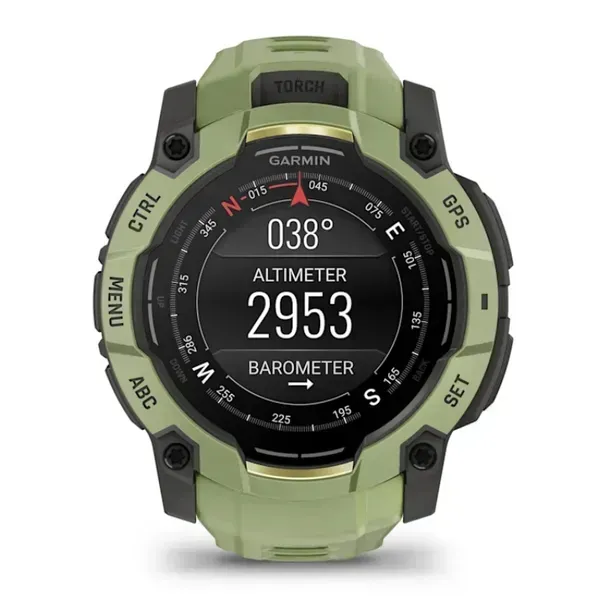 Garmin Instinct 3 50mm Sapphire Sports Watch with Silicone Band, Fern Green