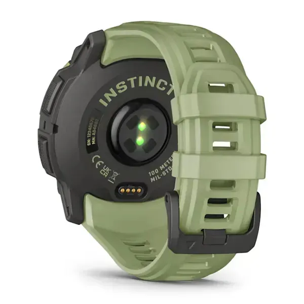 Garmin Instinct 3 50mm Sapphire tr&auml;ningsklocka med silikonarmband, Fern Green