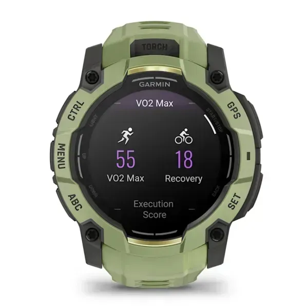 Garmin Instinct 3 50mm Sapphire Sports Watch with Silicone Band, Fern Green
