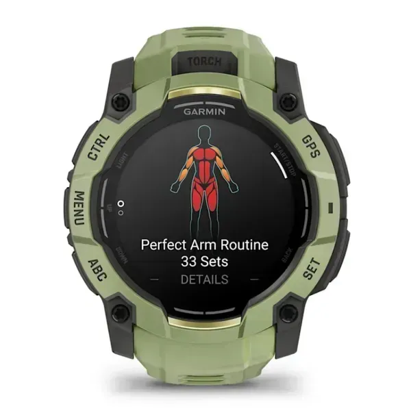 Garmin Instinct 3 50mm Sapphire Sports Watch with Silicone Band, Fern Green