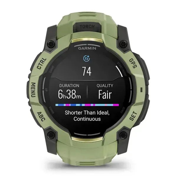Garmin Instinct 3 50mm Sapphire Sports Watch with Silicone Band, Fern Green