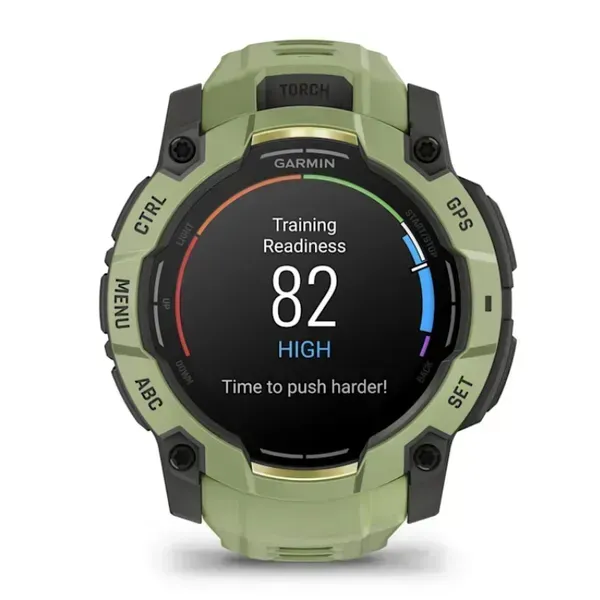 Garmin Instinct 3 50mm Sapphire tr&auml;ningsklocka med silikonarmband, Fern Green