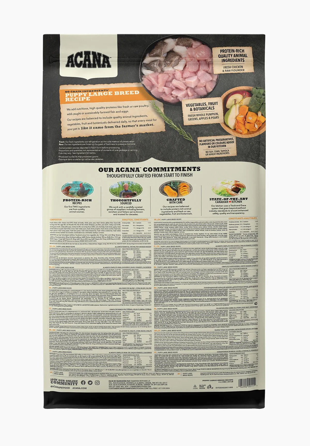 ACANA Puppy Large Breed Recipe, Dry food for dogs, 17kg