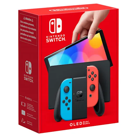 Nintendo Switch OLED - spelkonsol, neonblå / neonröd