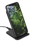 DELTACO Desktop fast charger, angled stand, 10W, Qi 1.2.4, black
