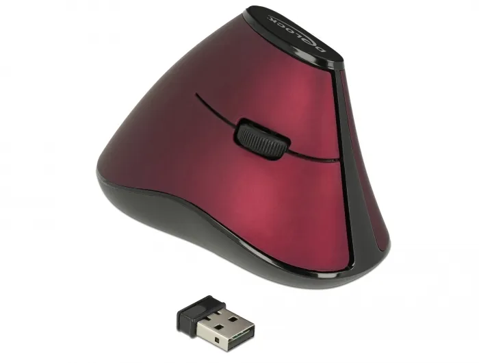 De-Lock Ergonomic - wireless vertical mouse, black/red