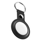KeyBudz Leather Keyring, AirTag - keychain, Black (2pcs)