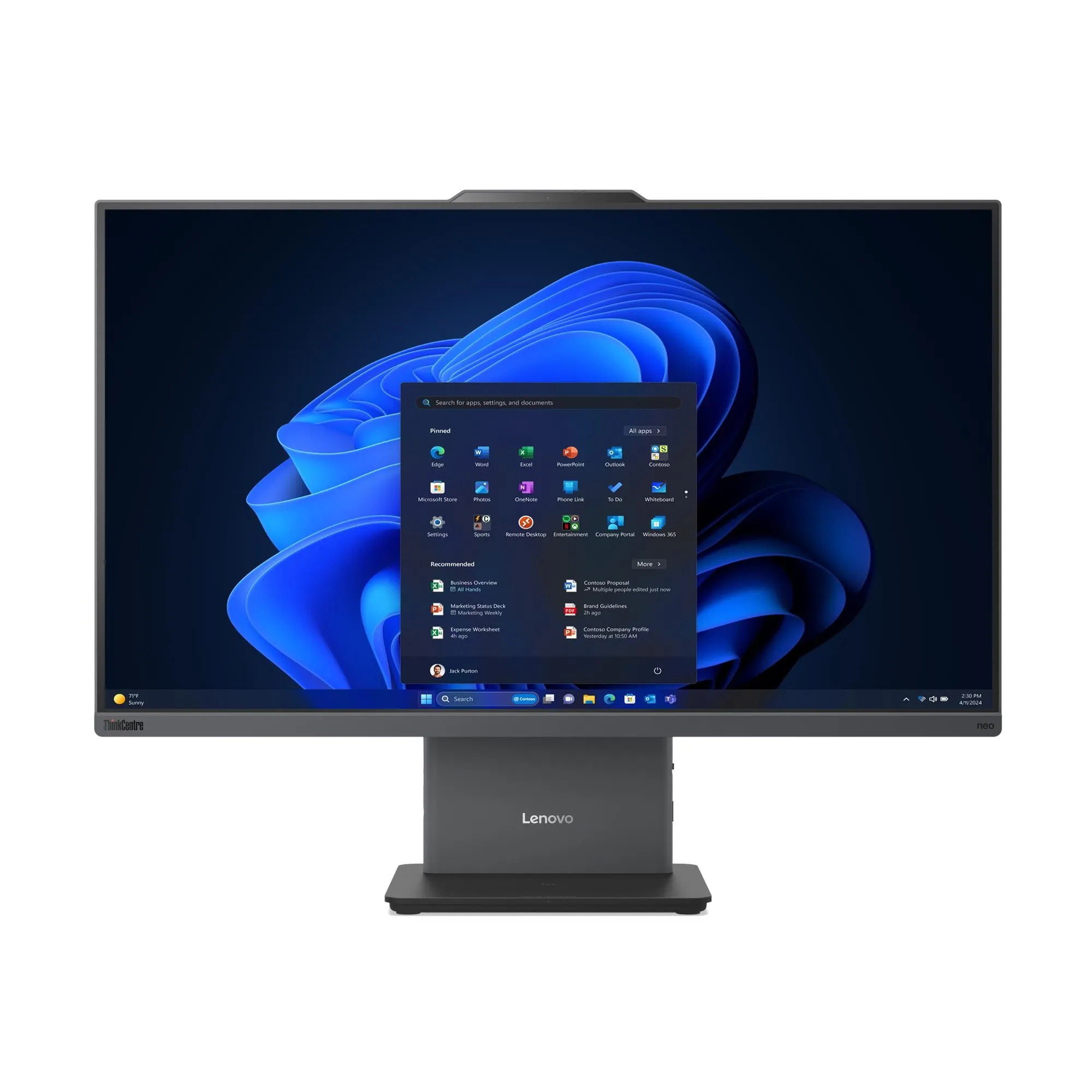 Lenovo ThinkCentre neo 50a 24 Gen 6 Core Ultra 5 226V, 16GB, 512GB, Win 11 Pro All-in-one, Luna gray