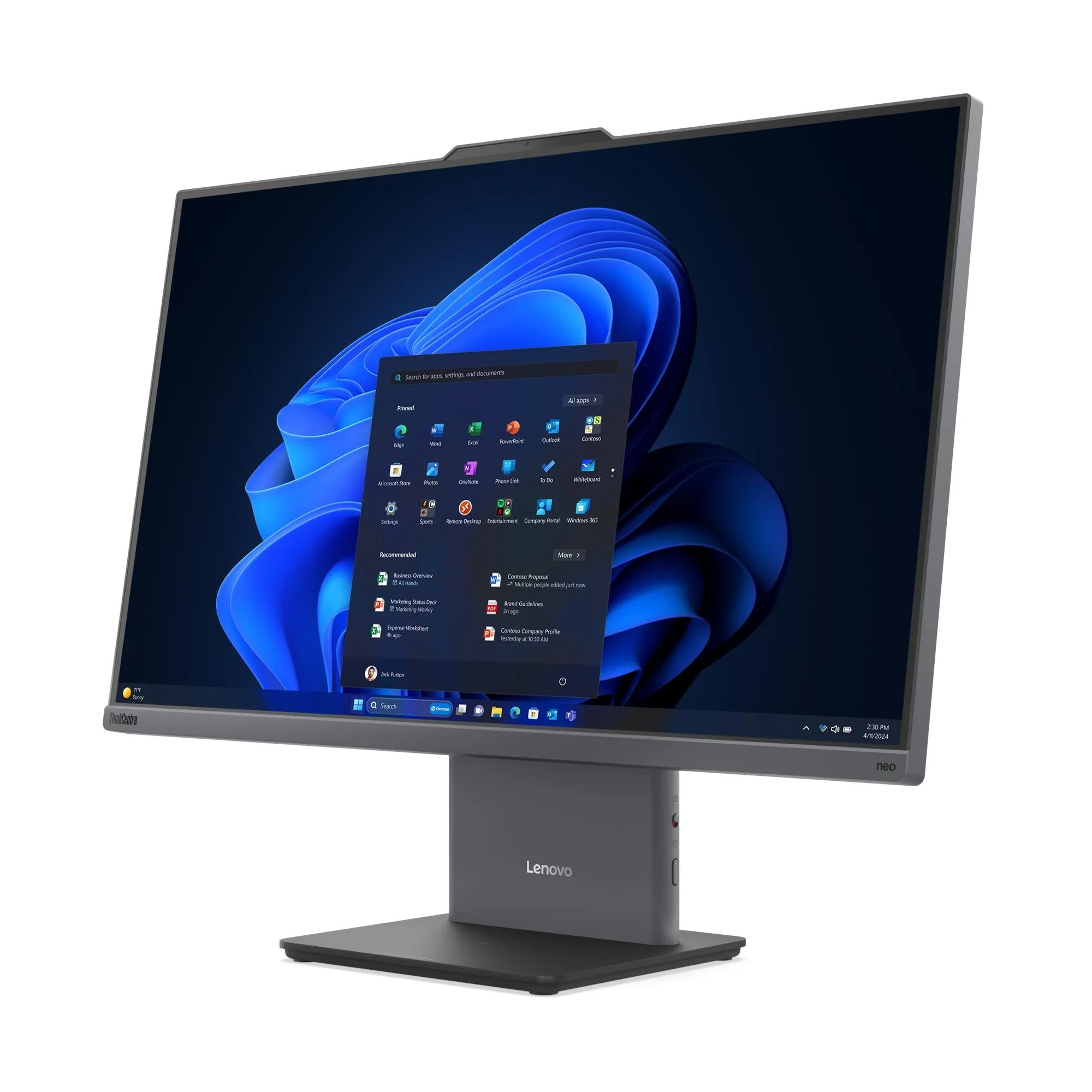 Lenovo ThinkCentre neo 50a 24 Gen 6 Core Ultra 5 226V, 16GB, 512GB, Win 11 Pro All-in-one, Luna gray