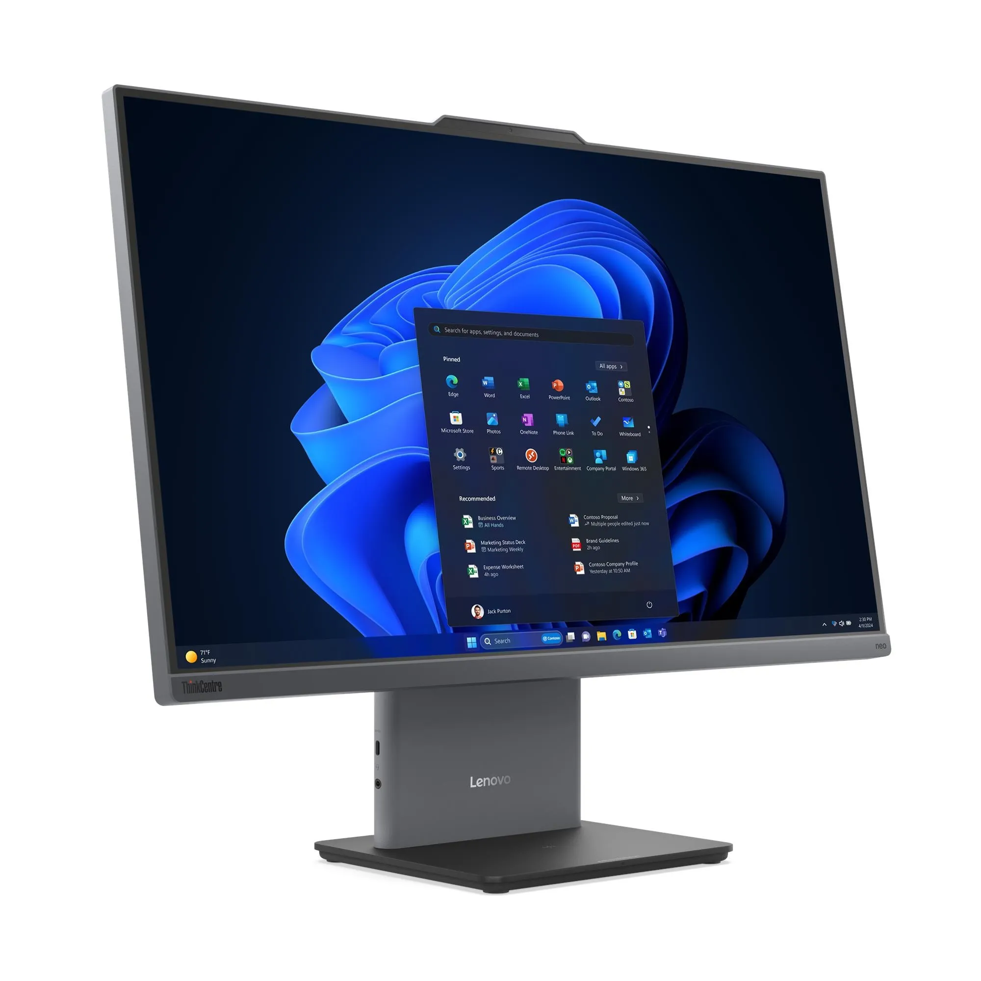 Lenovo ThinkCentre neo 50a 24 Gen 6 Core Ultra 5 226V, 16GB, 512GB, Win 11 Pro All-in-one, Luna gray