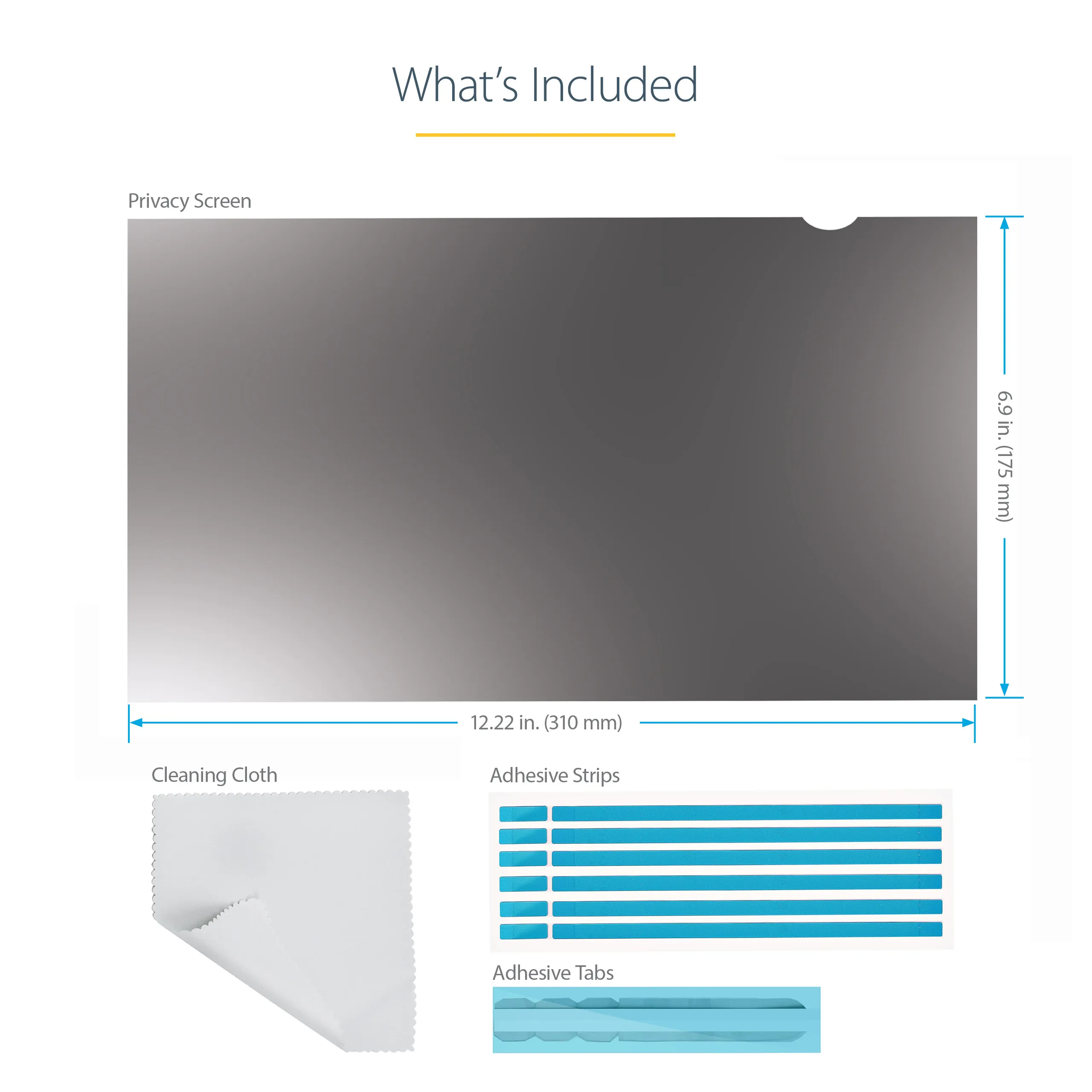STARTECH.COM 14in Laptop Privacy Screen Anti-Glare Privacy Screen for Widescreen 16:9 Monitors Computer Blue Light Screen Protector